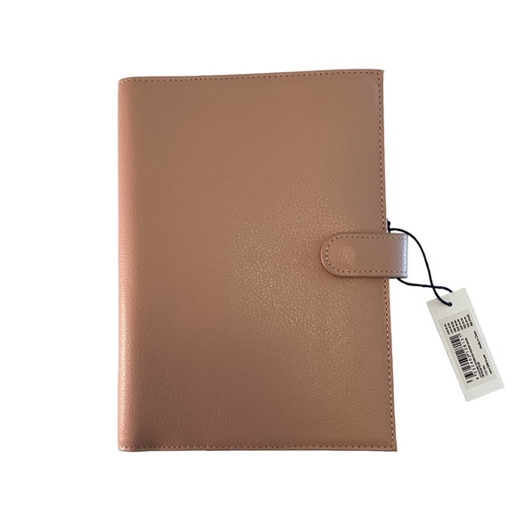 Kikki.K A5 Leather Notebook Holder With Pocket Signature VINTAGE ROSE NWT - Picture 2 of 12